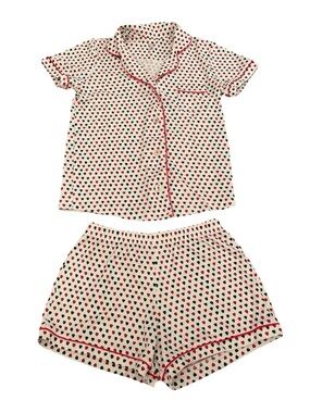 Roller Rabbit Womens XXS Holiday Hearts Limited Edition Polo Shorts Pajama Set